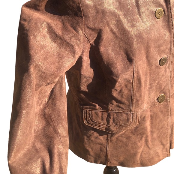 Bernardo Genuine Leather Brown Jacket size Medium - Picture 11 of 15